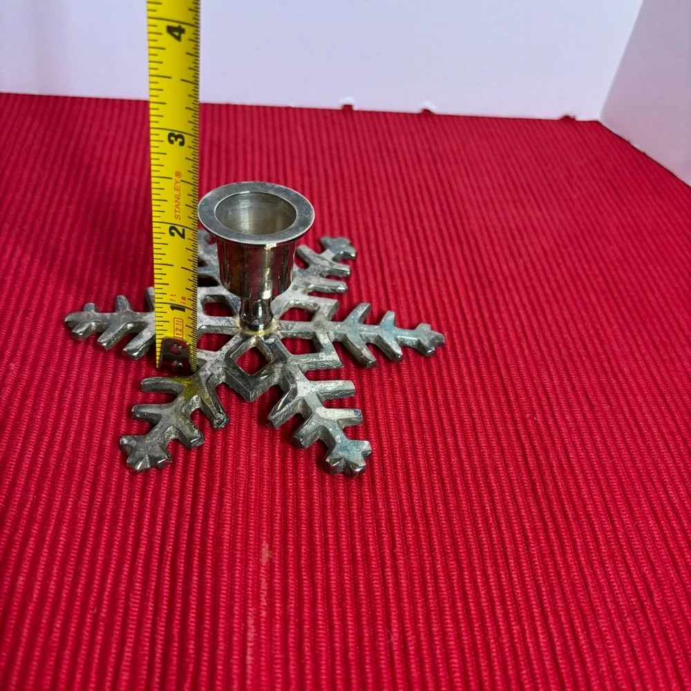 Restoration HardwareSilver Plated Snowflake Candle Holder Made in India